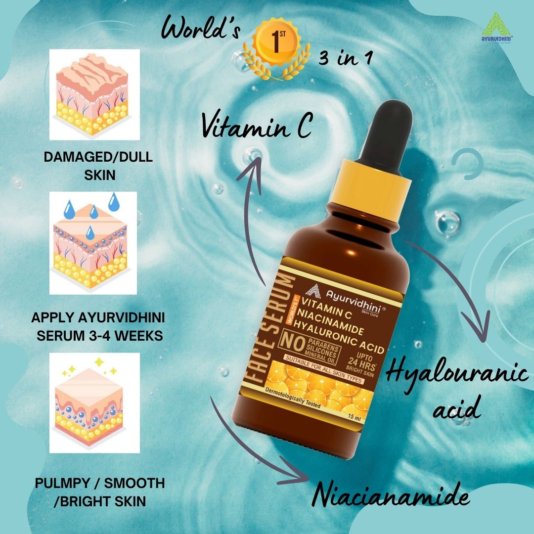 "Triple Power, One Serum: Brighten, Hydrate, and Revitalize."