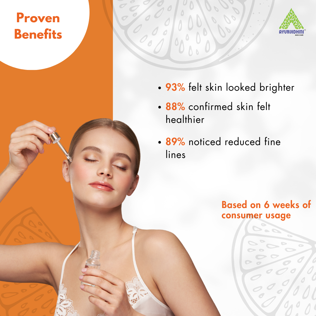 AYURVIDHINI - 10% VITAMIN C FACE SERUM "Glow Brighter, Shine Younger 15ml.